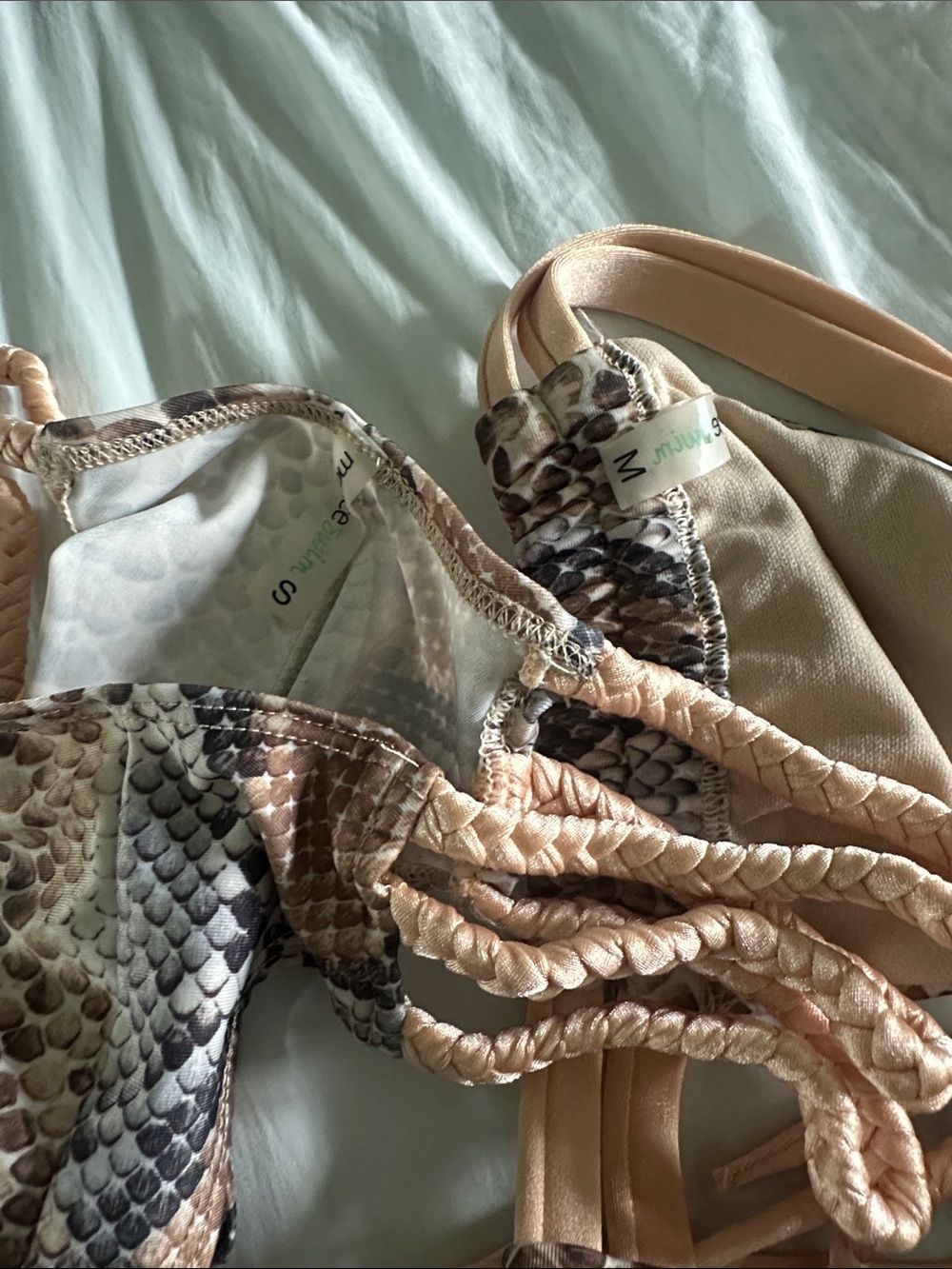 Montce - Snake Print Peach Bikini Set - Picture 9 of 9